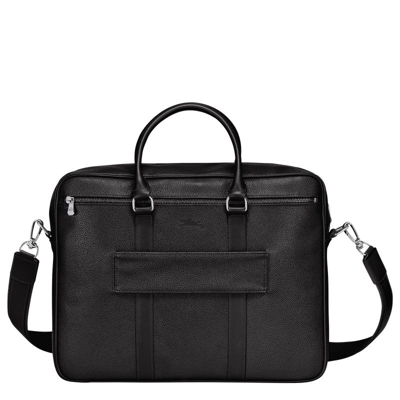 Black Longchamp Le Foulonné M Men's Briefcase | 3761-TVDNE