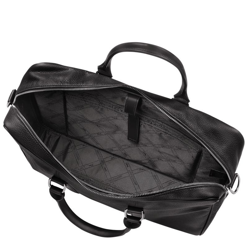 Black Longchamp Le Foulonné M Men's Briefcase | 3761-TVDNE