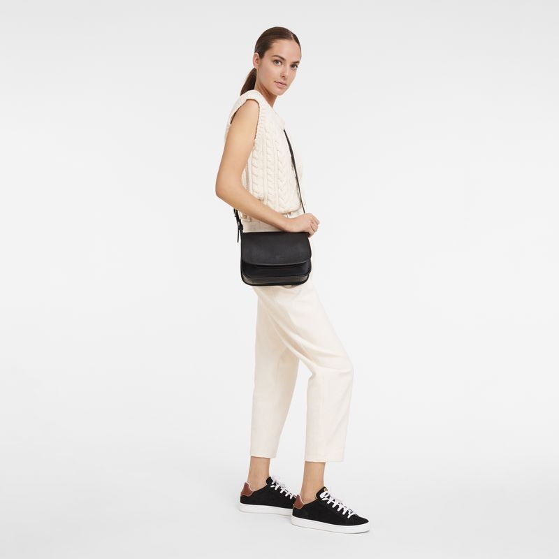 Black Longchamp Le Foulonné M Women's Crossbody Bags | 0594-QZDBU