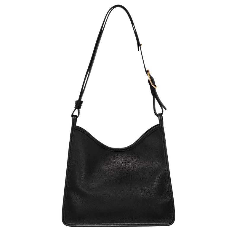 Black Longchamp Le Foulonné M Women's Hobo Bag | 8265-DPOZT