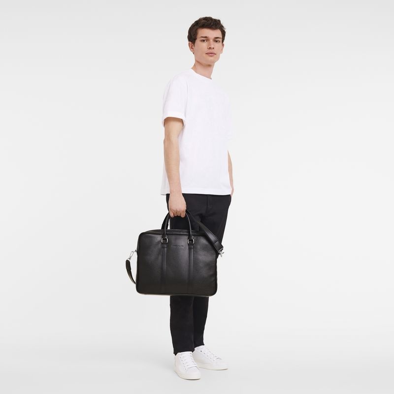 Black Longchamp Le Foulonné S Men's Briefcase | 8176-SLBUM