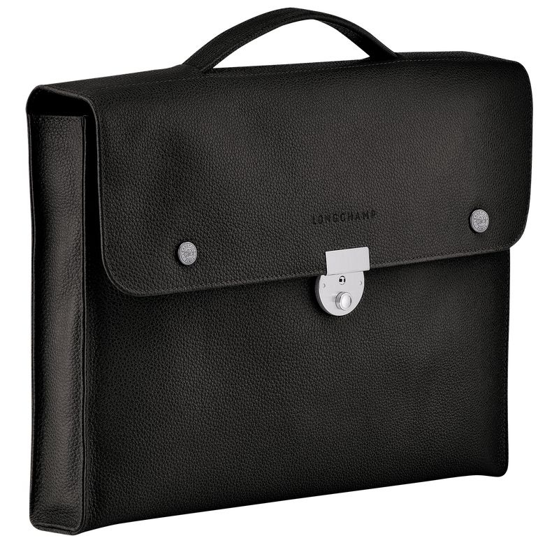 Black Longchamp Le Foulonné S Men's Briefcase | 0783-LWNFX