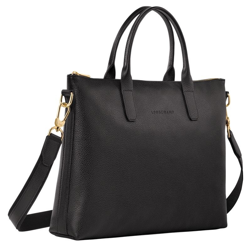 Black Longchamp Le Foulonné S Women's Briefcase | 8140-OBAZF