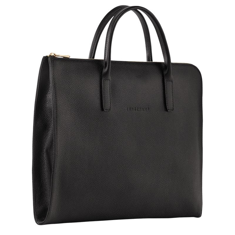 Black Longchamp Le Foulonné S Women's Briefcase | 4876-HTLEJ