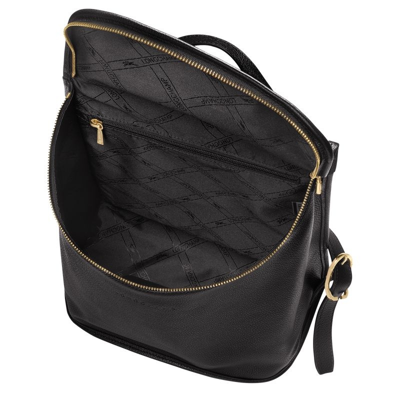 Black Longchamp Le Foulonné Women's Backpacks | 9071-RZGHS