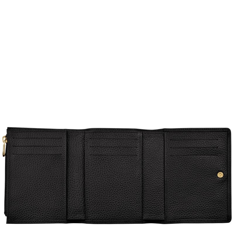 Black Longchamp Le Foulonné Women's Wallet | 3016-OQKHP