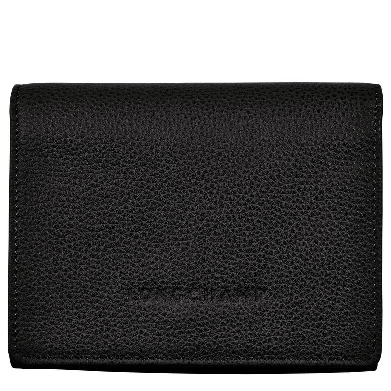 Black Longchamp Le Foulonné Women\'s Wallet | 3016-OQKHP