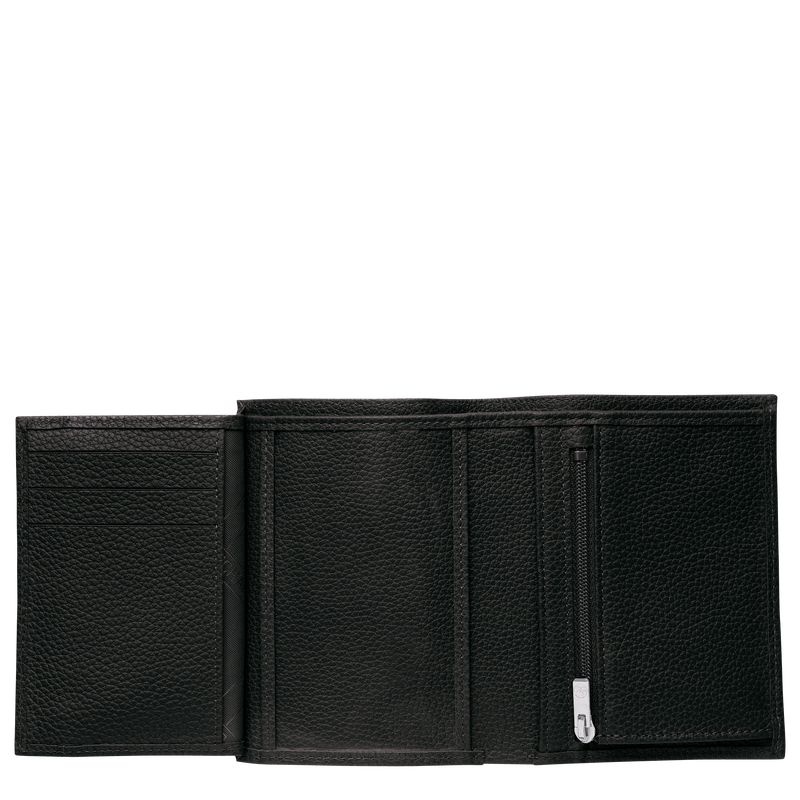 Black Longchamp Le Foulonné Women's Wallet | 3471-RNBUZ