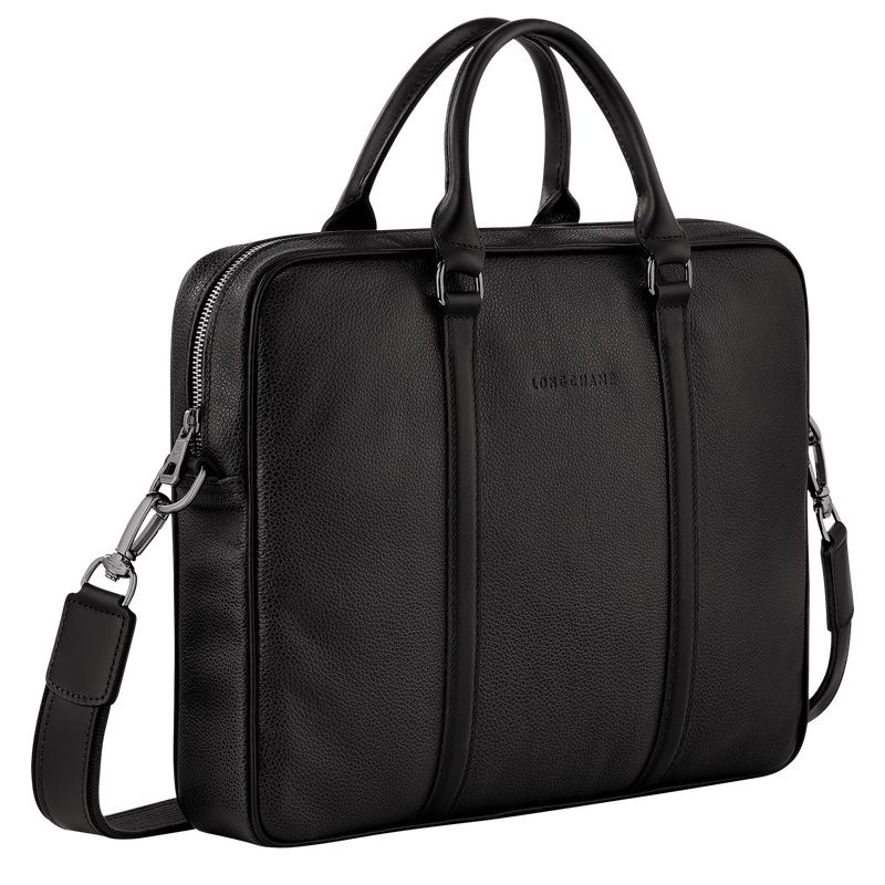 Black Longchamp Le Foulonné XS Men's Briefcase | 8140-SIDKJ