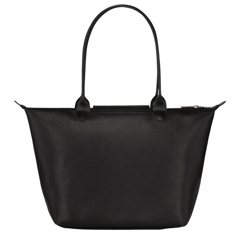 Black Longchamp Le Pliage City L Women's Tote Bags | 0957-CNEHZ