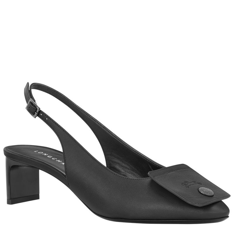 Black Longchamp Le Pliage Xtra Slingback Women's pumps | 6473-TZNLO