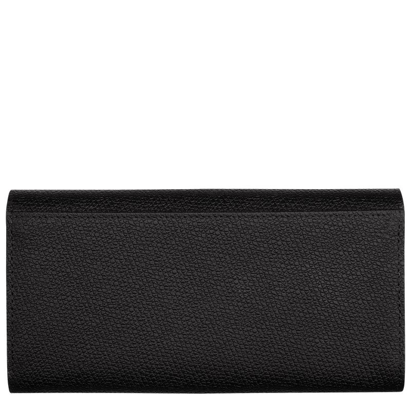 Black Longchamp Roseau Continental Women's Wallet | 5819-PHDGR