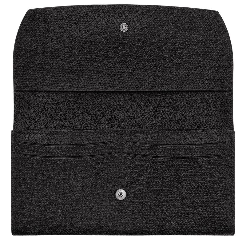 Black Longchamp Roseau Continental Women's Wallet | 5819-PHDGR