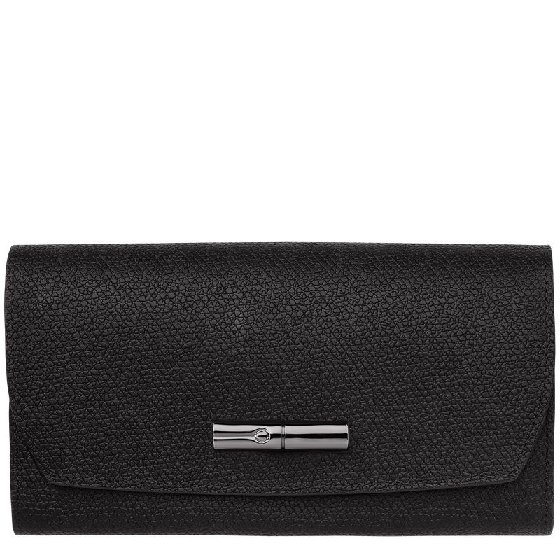 Black Longchamp Roseau Continental Women\'s Wallet | 5819-PHDGR