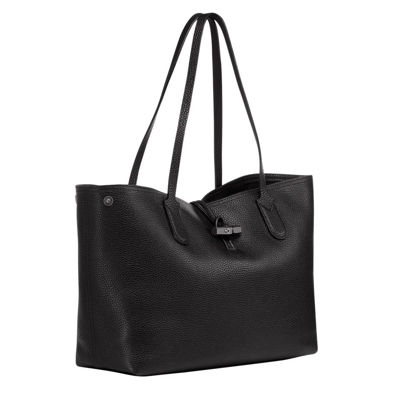 Black Longchamp Roseau Essential L Women's Tote Bags | 8230-YNLJW