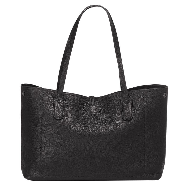 Black Longchamp Roseau Essential L Women's Tote Bags | 8230-YNLJW