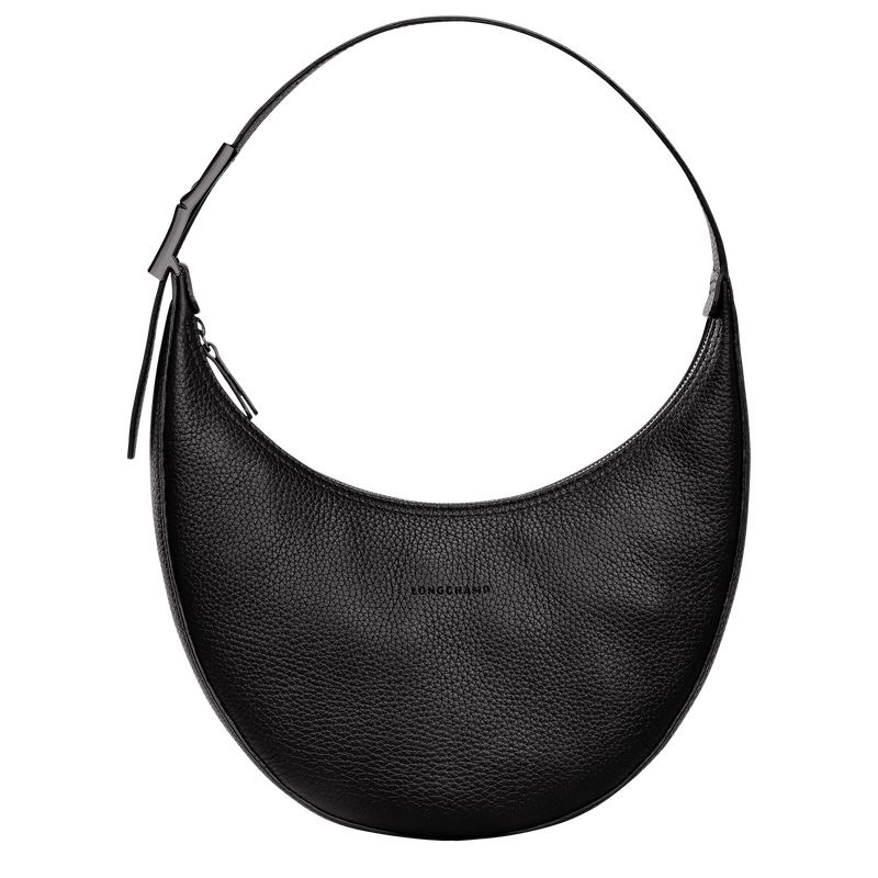 Black Longchamp Roseau Essential M Women\'s Hobo Bag | 1387-WCPLB