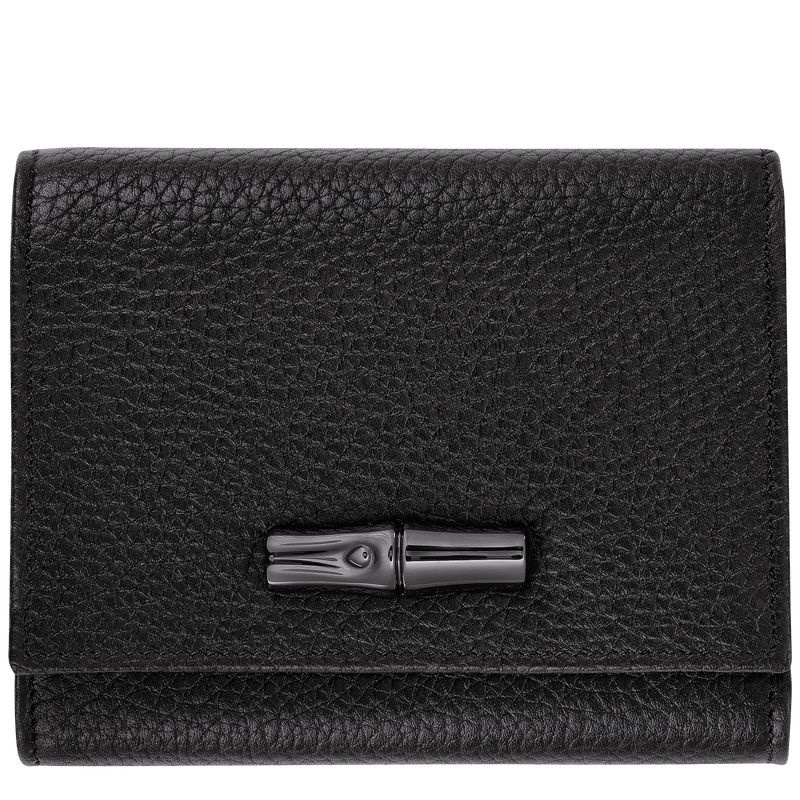 Black Longchamp Roseau Essential Women\'s Wallet | 4312-QYKNL