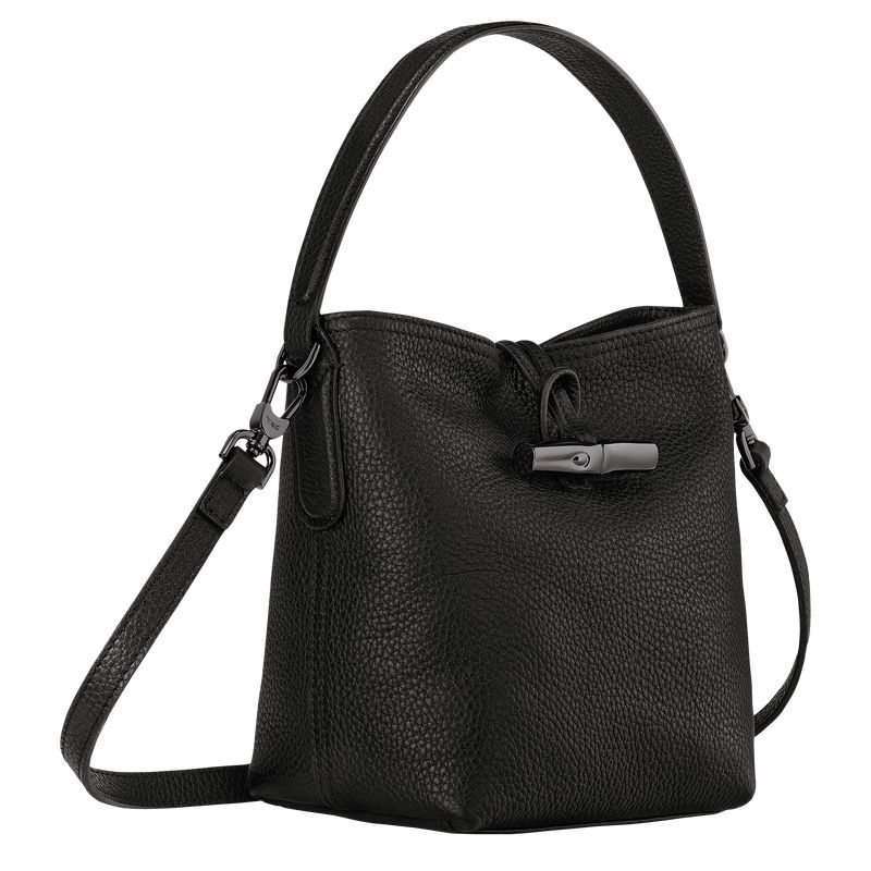 Black Longchamp Roseau Essential XS Women's Bucket Bags | 5297-PFENR