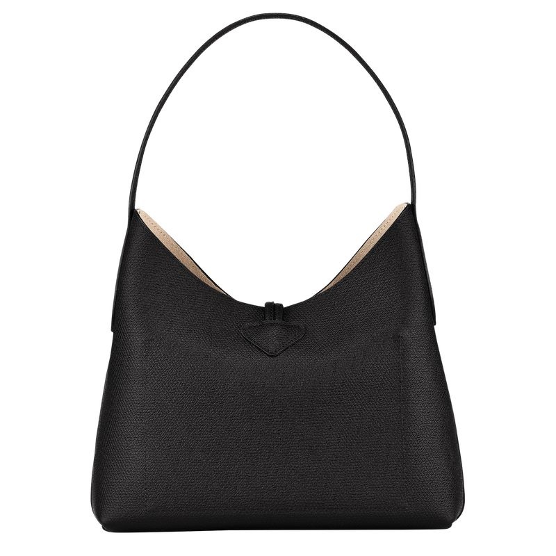 Black Longchamp Roseau M Women's Hobo Bag | 3285-GTYPF