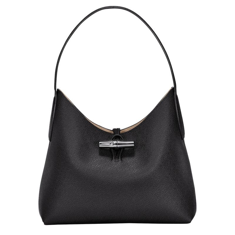 Black Longchamp Roseau M Women\'s Hobo Bag | 3285-GTYPF