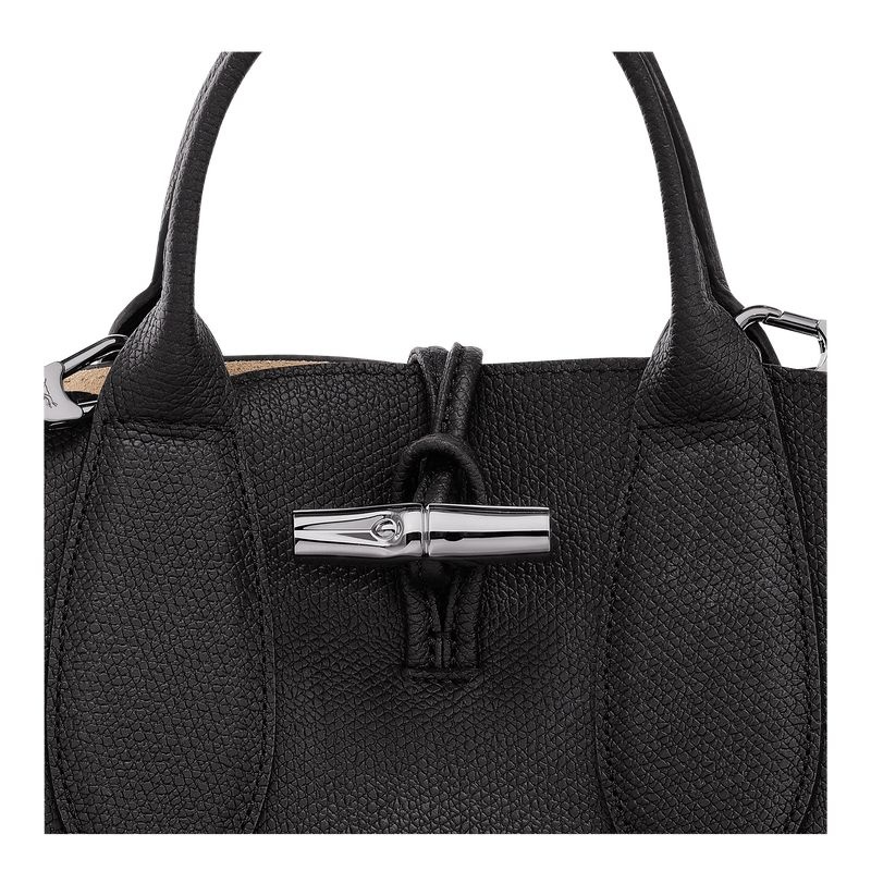 Black Longchamp Roseau S Women's Handbag | 9281-NOHQA