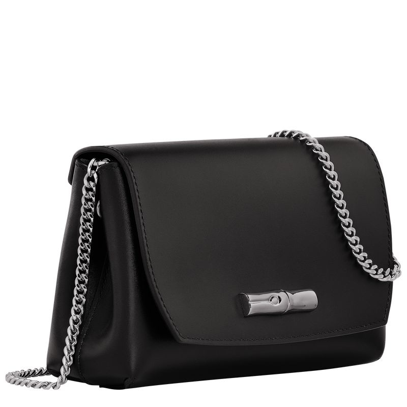 Black Longchamp Roseau Women's Clutch Bag | 3046-DMTSV