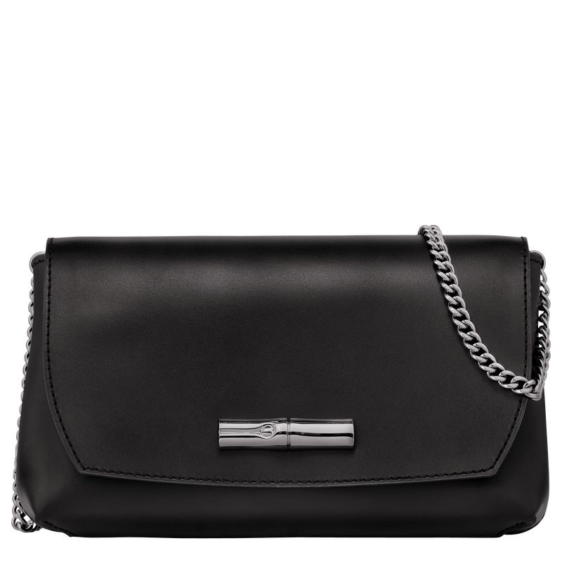 Black Longchamp Roseau Women\'s Clutch Bag | 3046-DMTSV