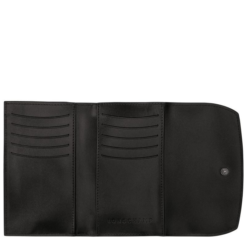 Black Longchamp Roseau Women's Wallet | 1493-GWDYP