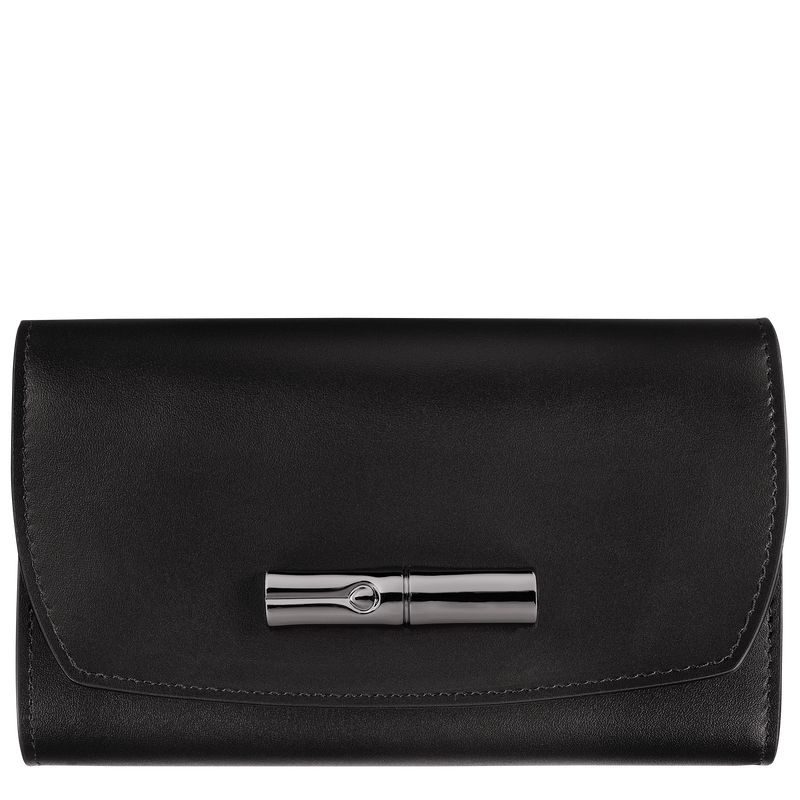 Black Longchamp Roseau Women\'s Wallet | 1493-GWDYP