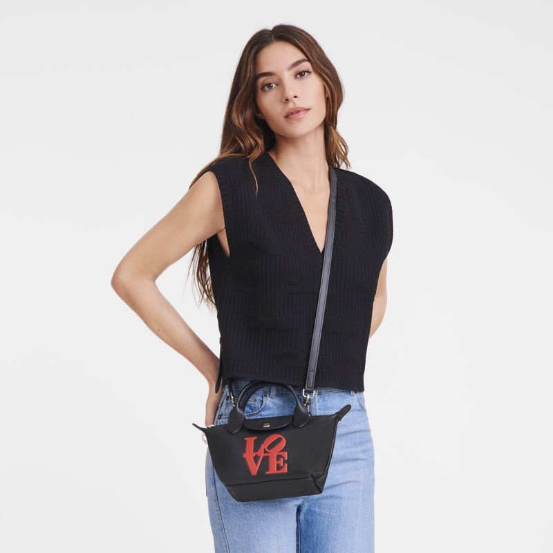 Black Longchamp x Robert Indiana XS Women's Handbag | 9317-HXIRP