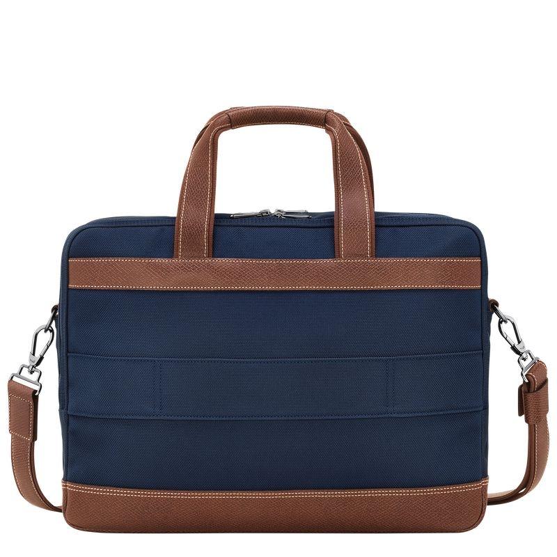 Blue Longchamp Boxford L Men's Briefcase | 0598-YQIGL