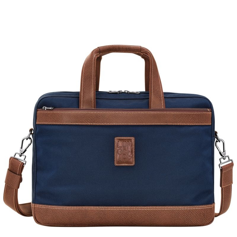 Blue Longchamp Boxford L Men\'s Briefcase | 0598-YQIGL