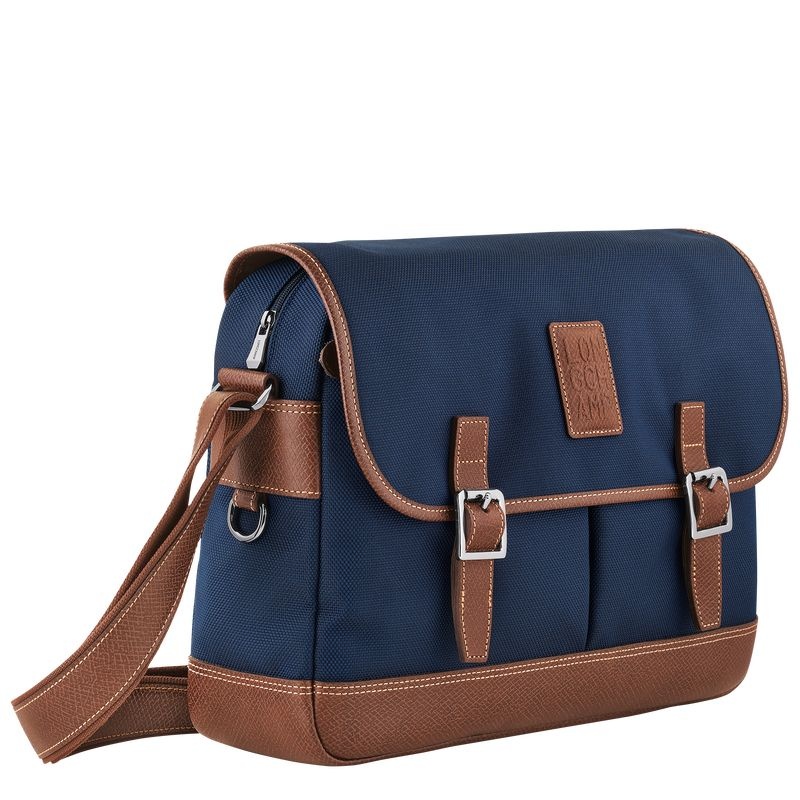 Blue Longchamp Boxford L Men's Crossbody Bags | 1579-ERGIX