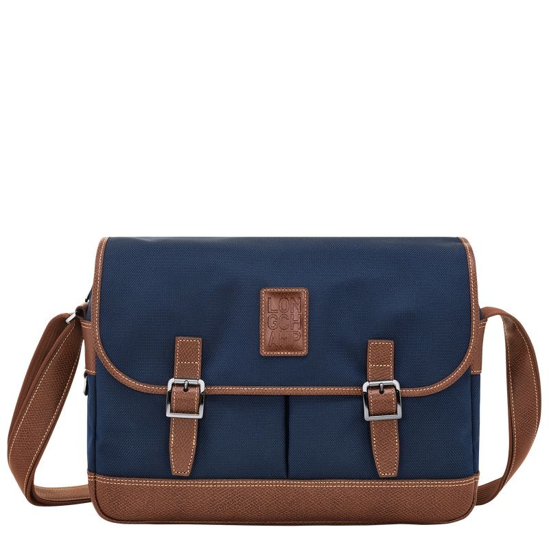 Blue Longchamp Boxford L Men\'s Crossbody Bags | 1579-ERGIX