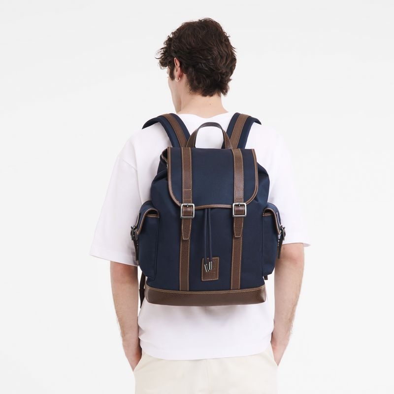 Blue Longchamp Boxford Men's Backpacks | 8265-XTPFS