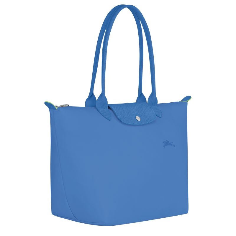 Blue Longchamp Le Pliage Green L Women's Tote Bags | 4891-XKEGI