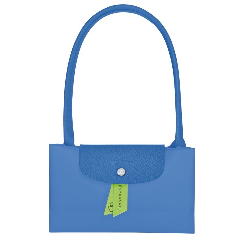 Blue Longchamp Le Pliage Green L Women's Tote Bags | 4891-XKEGI