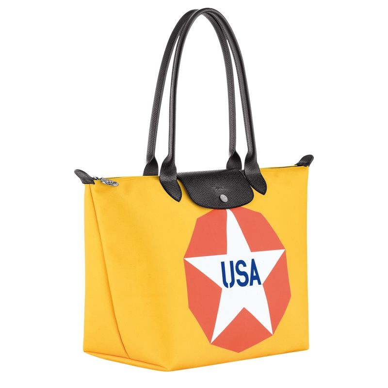 Blue Longchamp x Robert Indiana L Women's Tote Bags | 0268-WAUDY