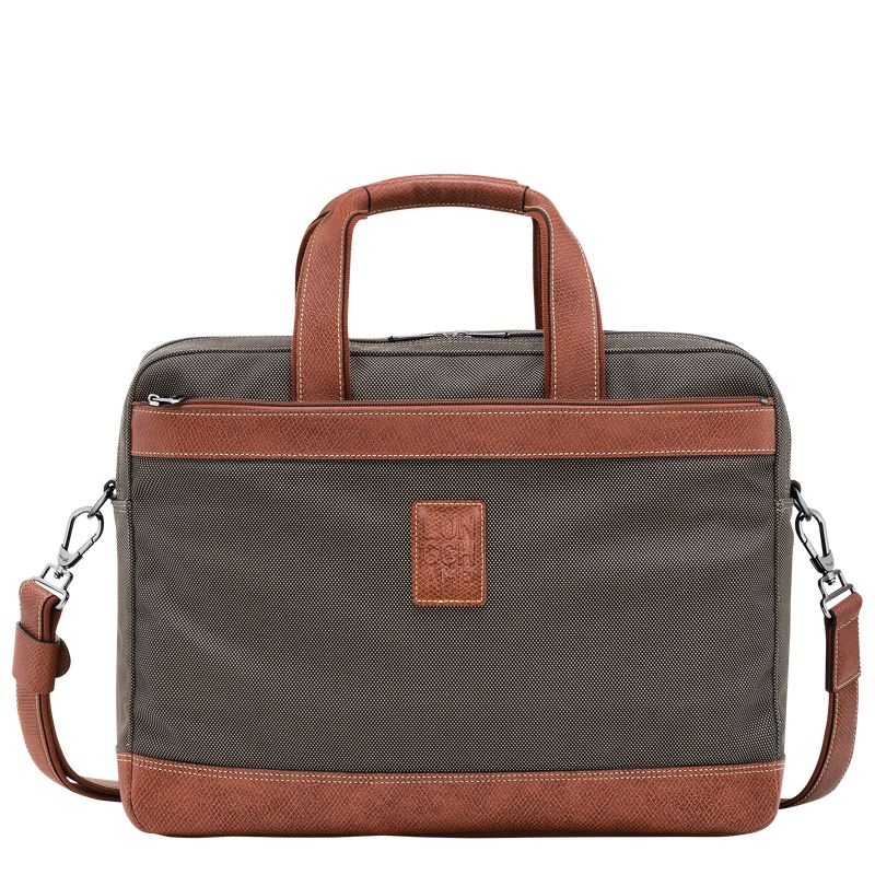 Brown Longchamp Boxford L Men\'s Briefcase | 4503-EMNPO