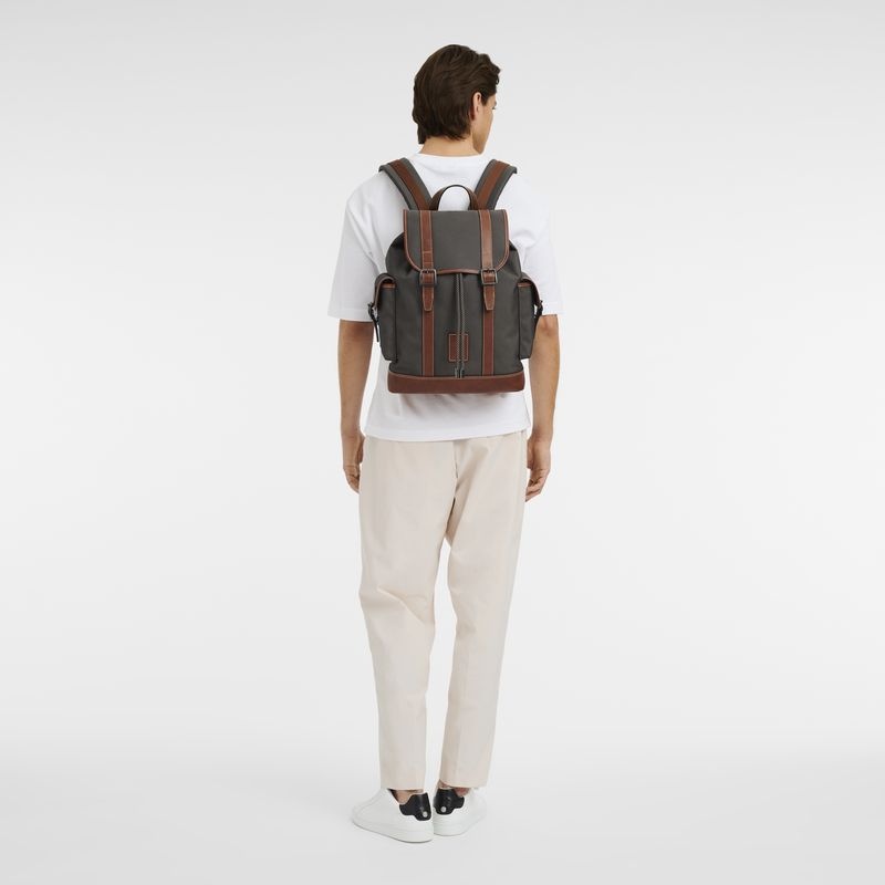 Brown Longchamp Boxford Men's Backpacks | 2810-FAIMG