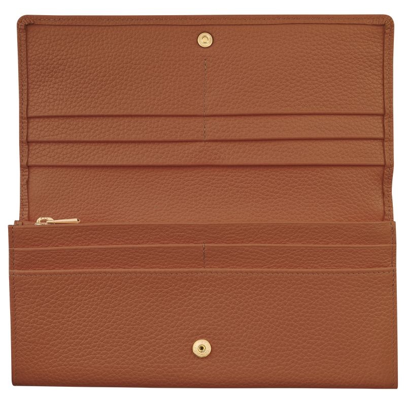 Brown Longchamp Le Foulonné Continental Women's Wallet | 3672-SRVXG