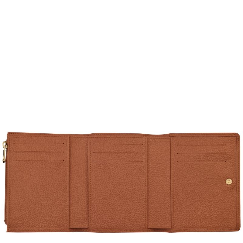 Brown Longchamp Le Foulonné Women's Wallet | 8296-VZRMF