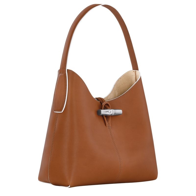 Brown Longchamp Roseau M Women's Hobo Bag | 6273-LHASW