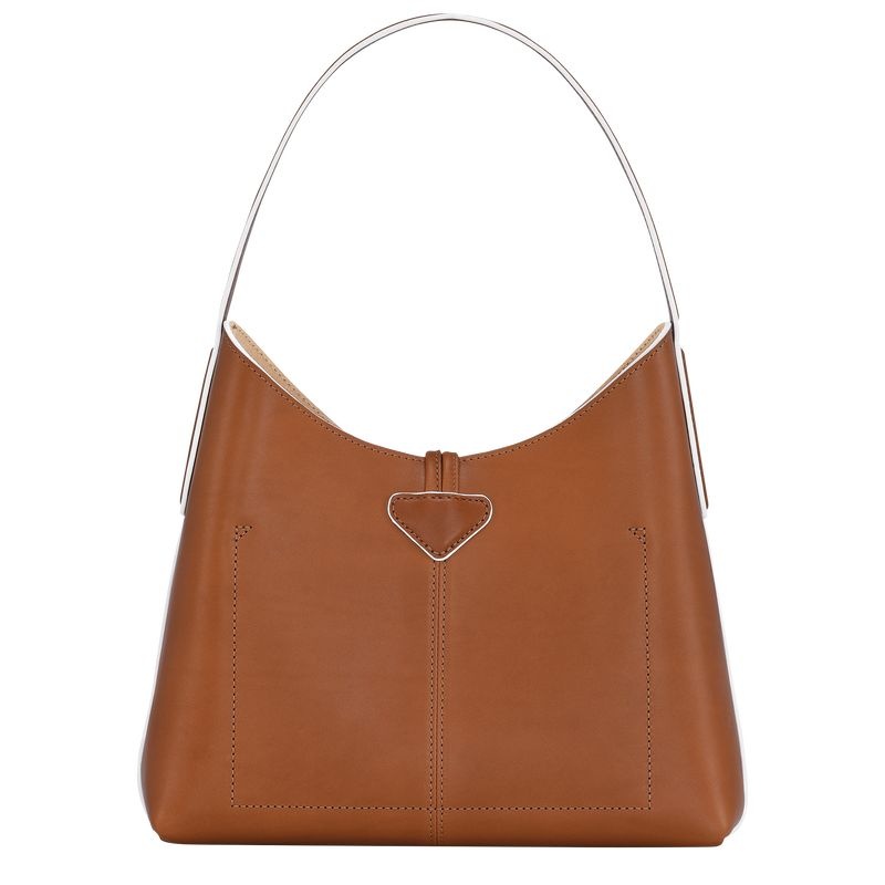 Brown Longchamp Roseau M Women's Hobo Bag | 6273-LHASW