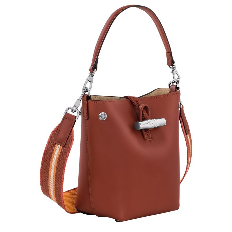 Brown Longchamp Roseau XS Women's Bucket Bags | 9081-STQAG