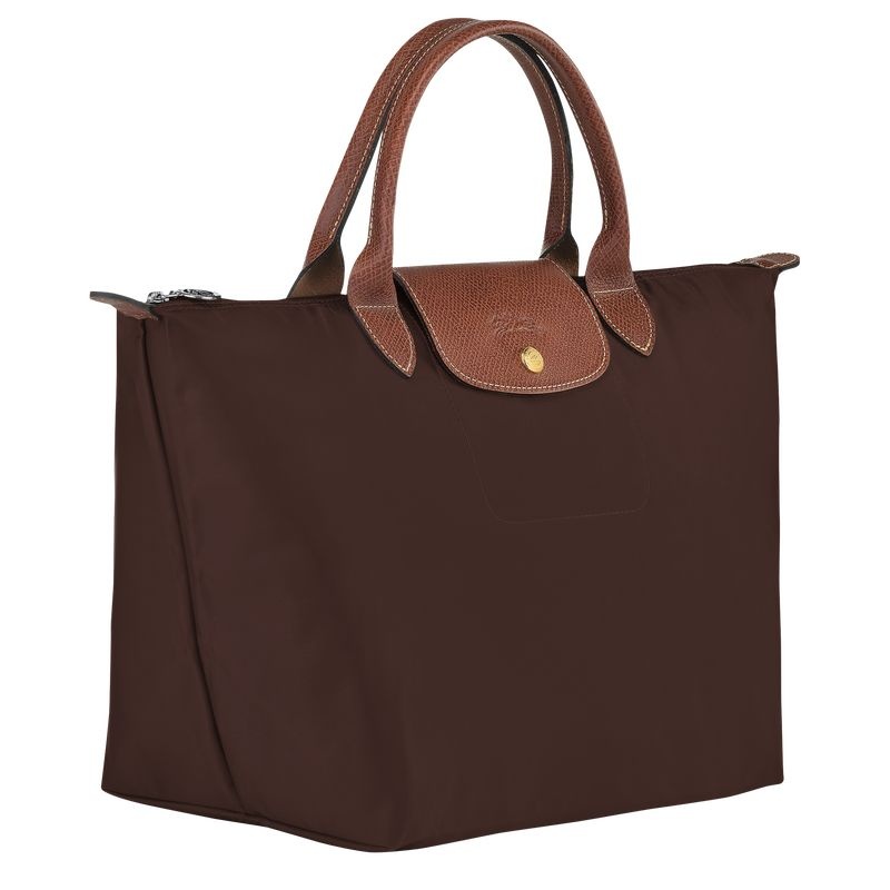 Chocolate Longchamp Le Pliage Original M Women's Handbag | 8257-HTUJY