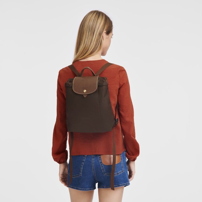 Chocolate Longchamp Le Pliage Original M Women's Backpacks | 2108-MQLSW