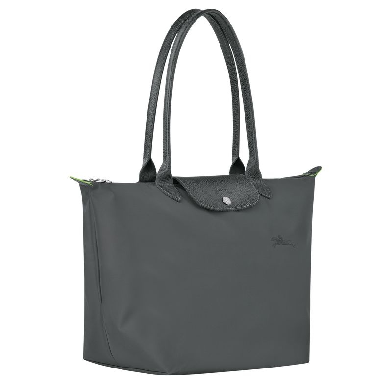 Deep Grey Longchamp Le Pliage Green L Women's Tote Bags | 0915-BJURW