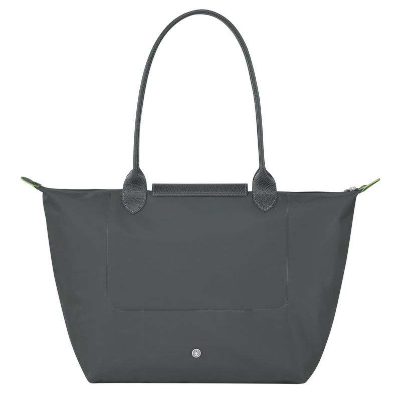 Deep Grey Longchamp Le Pliage Green L Women's Tote Bags | 0915-BJURW